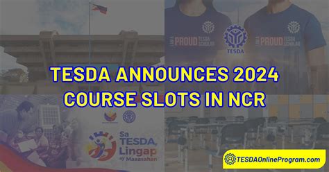 TESDA Announces 2024 Course Slots in NCR.